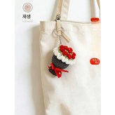 블랙 그레이 미니 손잡이 꽃 재료 × 1개