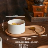 素顏碗+櫸木橢圓盤+金色光面勺:如圖 × 1個