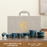 藍古韻蓋碗公杯6杯茶漏組灰:如圖所示3587 × 1個