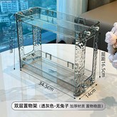 水波紋雙層置物架-透明灰 × 1個