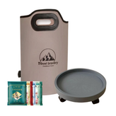 【咖啡色】泡腳桶+萬向盤 送足浴包 × 1個