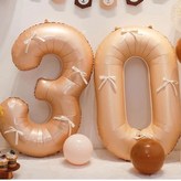 數字30（焦糖）含白緞帶（蝴蝶結） × 1套