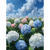 70*90cm 원단형 화사한 수국꽃 선택1 × 1세트