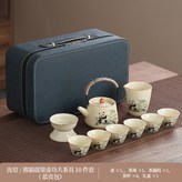 汝窯熊貓提梁壺6杯斗笠杯茶漏組公杯藍皮包:如圖所示2825 × 1個