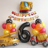 중장비 가랜드 생일 파티 - 숫자 풍선 6 × 1개