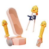 虎口筷子叉勺套裝 黃色 × 1個
