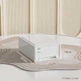 深37*寬25*高14cm 抽屜盒,白透色內抽 單個裝 × 1個