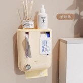 奶油黃 3合1壁掛紙巾盒 × 1個