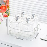 透明罐銀熊白色圓架4件套調味罐 × 1個