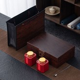 黑檀木紋雙罐禮盒-方罐-紅 × 1個