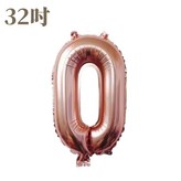 玫瑰金32寸｜數字0 × 1個