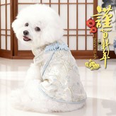 【淡藍紋繡】寵物裙 CW15藍,M 【織金工藝】 × 1個