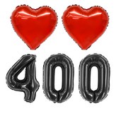4.숫자풍선블랙(소)/400+하트레드(18inch)2P