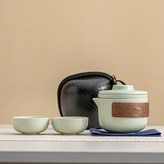 啞光綠色一壺二杯旅行茶具 × 1個