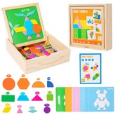 136片磁性幾何拼圖（35張雙面題卡） × 1個