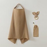 深卡其餵奶巾小兔耳束口袋 × 1個
