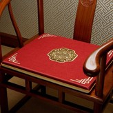 陶園居-棉麻紅色 全新升級防水 ,坐墊長度40-深度35 內含3cm海綿 × 1個