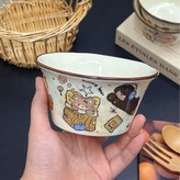 手捏紋斗笠碗--購物袋熊 × 1個