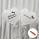 화이트풍선실버리본+손펌프 × 1세트