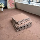 咖啡亞麻面絨墊送圍邊條,亞麻30x30加厚1cm4片 × 1個