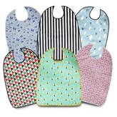 더해피 리본형 턱받이_네이비 스트라이프