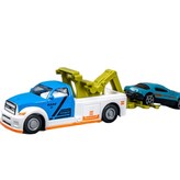 1210 - 324藍白色救援拖車 無回力 跑車 顏色隨機 × 1個