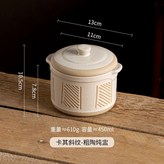 卡其斜紋-粗陶燉盅 × 1個