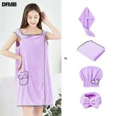 DFMEI 목욕타월+헤어타월+헤어밴드+핸드타월  자색 × 1개