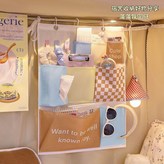 粉果氣泡【分區收納】,中號【44*60cm】宿舍牀邊掛袋+掛鉤 × 1個