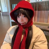 大紅色綁帶護脖 顯臉小,均碼修飾臉型 韓系百搭 × 1個