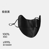 【新版真絲口罩】極夜黑,親膚桑蠶絲面料 × 1個