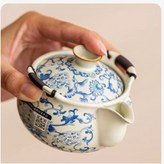 青花汝窯手抓壺（纏枝蓮）,200毫升 × 1個