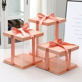 4寸單層17*17*12 / 不含絲帶 粉色 × 1套
