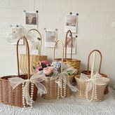 塑藤圓口方底,花籃 × 1個