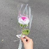 핑크 동그란 장미 × 1개