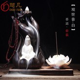 白玉觀音+佛珠+60粒香+蓮花+底座 × 1個