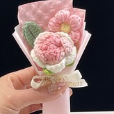 迷你粉玫瑰編織成品 × 1個