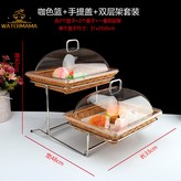 小號咖啡色籃+手提蓋+雙層鋼架 × 1個