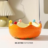 橙色 - 橘子陶瓷果碗6叉 × 1套