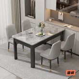 亮光意大利灰單桌黑砂款【加粗碳鋼桌腿】,120*70*75【12mm新款巖板桌面 × 1個