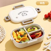 小熊便當盒-奶白色（800ML）,無規格 × 1個