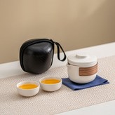 啞光白色一壺二杯旅行茶具 × 1個