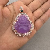 PY鑲鑽樹脂彌勒佛吊墜-紫色 × 1個