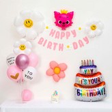 23)핑크퐁 무광데이지생일풍선세트 × 1세트