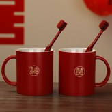 亞光雙喜對杯一對牙刷2支杯底免費名字 × 1套