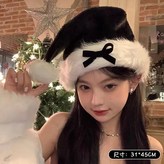 黑色絲絨蝴蝶結聖誕帽 × 1個