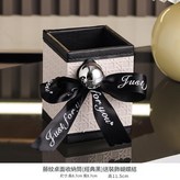 藤紋桌面收納筒 經典黑 送裝飾蝴蝶結 × 1個