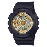 CASIO 卡西歐(GA-110CD-1A9) G-SHOCK 街頭質樸風格 大錶殼雙顯錶-金銀