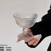透明甜品碗 豎條紋 × 1個