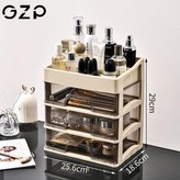 四層 高質量/化妝品頂/加3層抽格 ,GZP-奶茶色 超大26cm面寬 抽屜式 × 1個